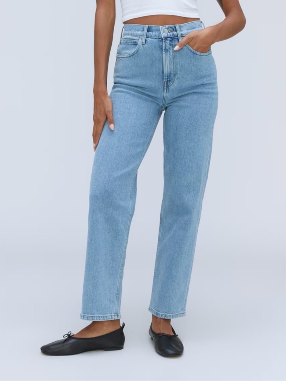 Everlane Light Blue Straight Leg Jeans - Organic Cotton